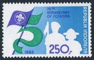 Indonesia 1185, MNH. Michel 1084. 75th Ann. of Scouting, 1983. Flags.