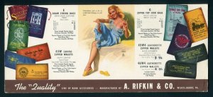1940's Rifkin & Co. Bank Bags Wilkes-Barre, PA to Newark, OH - Pin-Up Girl
