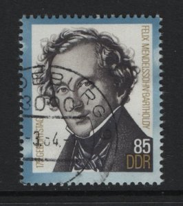 Germany  DDR  #2393a  used  1984 Mendelssohn stamp from sheet