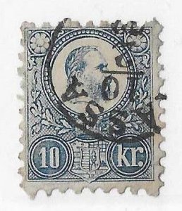 Hungary Sc #10 10Kr dark blue used FVF