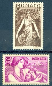 Monaco Sc# B51-B52 MH 1941 25c+25c-50c+25c Semi-Postal