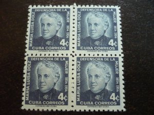 Stamps - Cuba - Scott#534,C108 - Mint Hinged Set of 2 Stamps in Blocks of 4