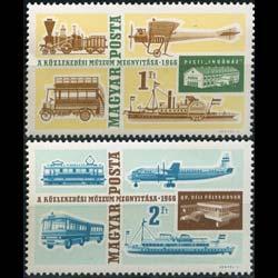 HUNGARY 1966 - Scott# 1752-3 Transport Museum Set of 2 NH