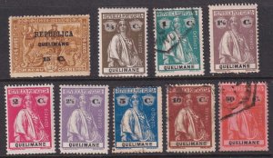 QUELIMANE  - GROUP OF 9 MINT AND USED STAMPS REMOVED FROM STOCK PAGE - R004