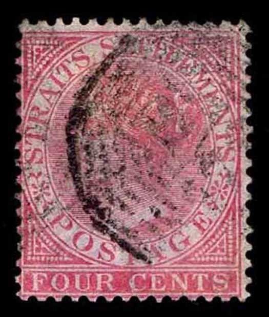 1867-72 Straights Settlements #11 - Wmk 1 - Used - F/VF - CV$12.50 (ESP#1728)