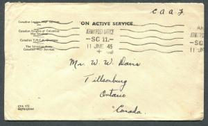 CANADA WWII MILITARY COVER