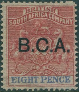 Nyasaland 1891 SG6 8d red and blue Arms B.C.A ovpt MH
