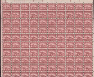 USA, 1032, MOUNT VERNON, MINT NH, VINTAGE 1950'S, FULL SHEET OF 100