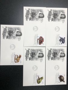 US 3814-18 Reptiles Amphibians Set Of 5 First Day Of Issue 10 Stamps On 6 Covers 