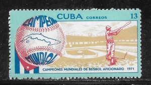 Cuba 1667 1971 World Amateur Baseball Championships single MNH