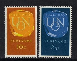 Surinam  #373-374  MNH  1970    United  Nations 25 years