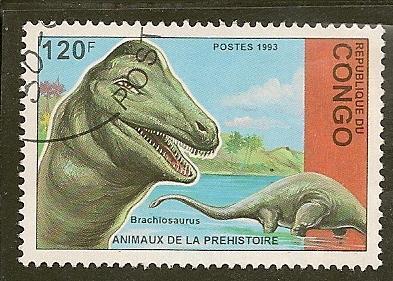 Congo-Peoples Republic  Scott   1045   Dinosaur     Used