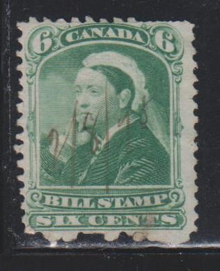 Canada, Revenue,  6c Bill Stamp (FB43) Used