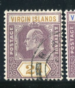 BRITISH VIRGIN ISLANDS; 1904 early Ed VII issue fine used 2d. value