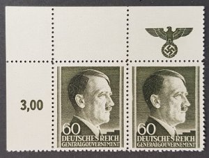 GERMANY THIRD 3rd REICH OCC POLAND GENERAL GOVERNMENT ORIGINAL PAIR HITLER MNH