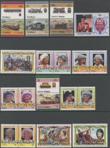 TUVALU 31 Different Colorful Topical Singles from 1984-1986 MNH