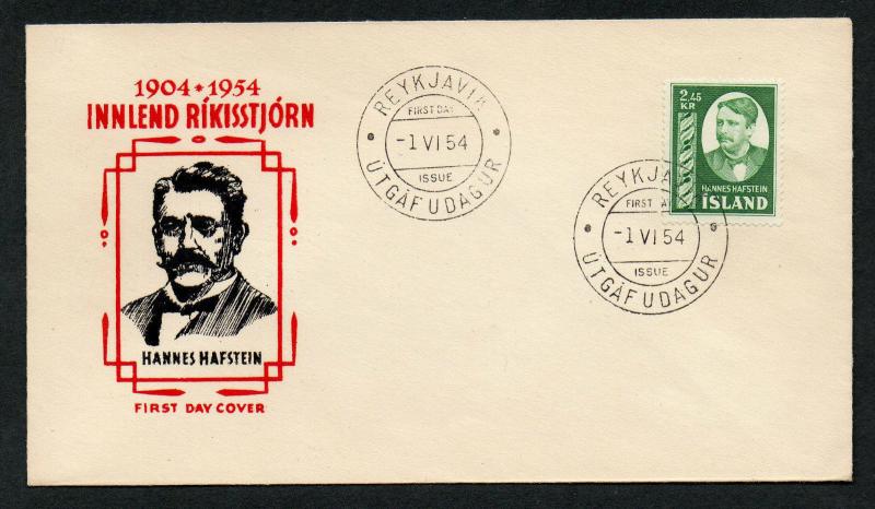 Iceland Scott #285  FDC Nice Cachet Hafstein