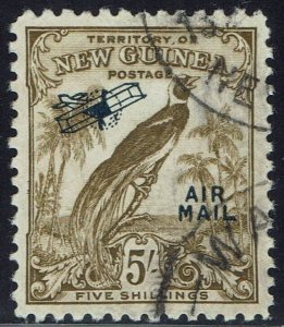 NEW GUINEA 1932 UNDATED BIRD AIRMAIL 5/- USED