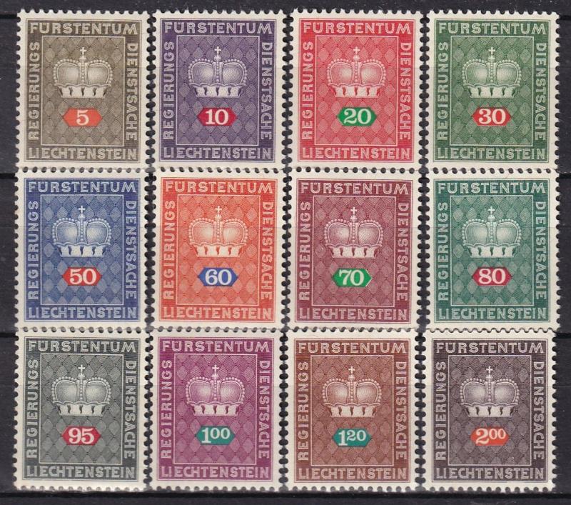 Liechtenstein #O47-58 MNH CV $6.20 (A19811)