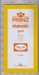 10 Strips Prinz BLACK Mounts 240 x 84 Background Stamp Scott