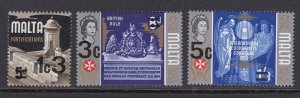 Malta 447-9 Surcharges mnh