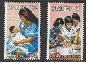 NAURU SG377/8 1989 CHRISTMAS  MNH