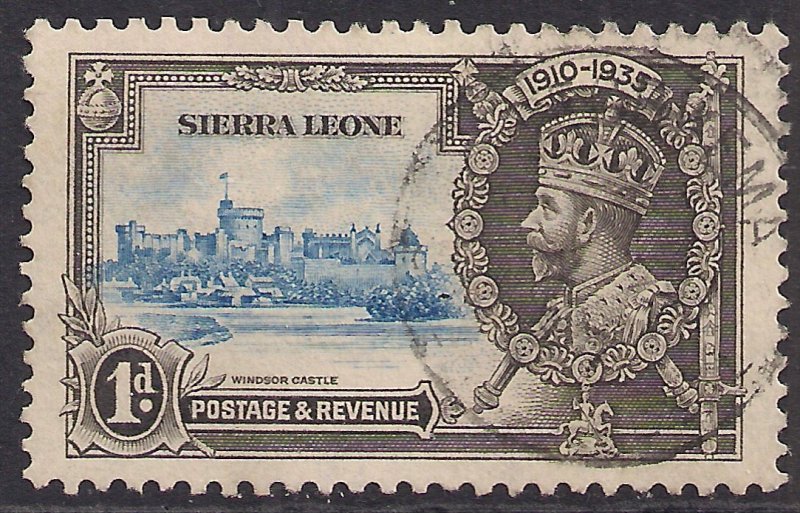 Sierra Leone 1935 KGV 1d Silver Jubilee used SG 181 ( D1240 )