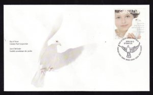 Canada-Sc#1813-stamp on FDC-Birds-Dove of Peace-1999-