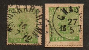 Sweden 6 Used and 6 Used on piece