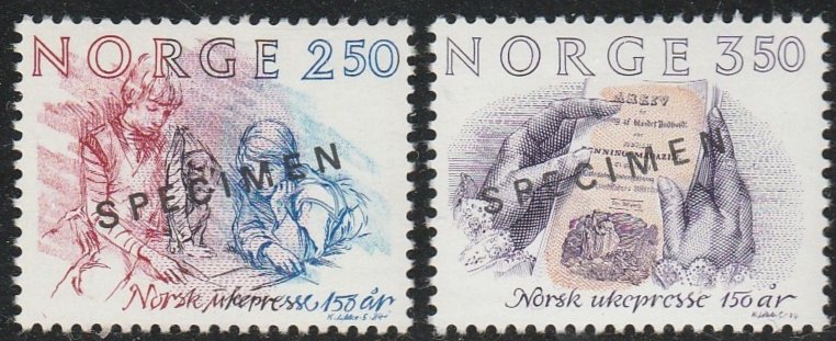 Norway #848-849 MNH Full Set of 2 SPECIMEN