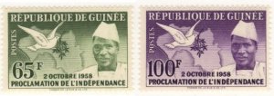 Guinea #173-74 independence MNH