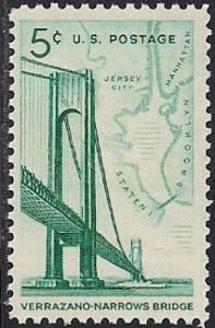 #1258 5 cent Verrazano-Narrows Bridge mint OG NH F-VF