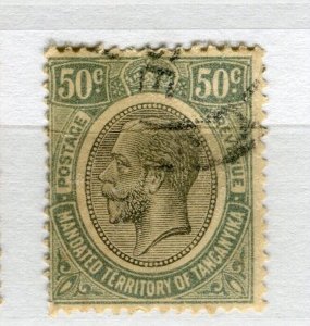 TANGANYIKA; 1927 early GV portrait issue fine used Shade of 50c. value