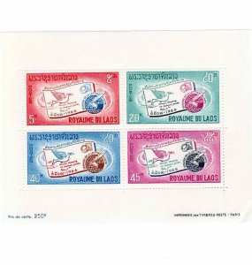 Loas 1966 Sc 137-140 Block of 4 Minisheet MNH