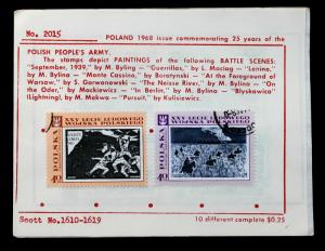 Poland #1610-19 CTO on Original Approval Sheets with Descriptions