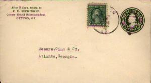 United States, Postal Stationery, Washington Franklins, Georgia