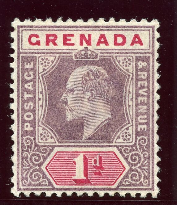 Grenada 1902 KEVII 1d dull purple & carmine MLH. SG 58. Sc 49.
