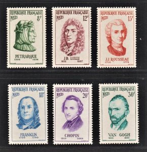 France 1956 Famous Persons Van Gogh etc (6v Cpt) V Fine MNH CV$15