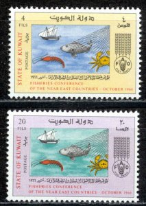 Kuwait Sc# 335-336 MH 1966 Fisheries' Conference