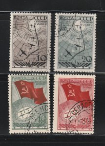 Russia 625-628 Set U Flight Over North Pole