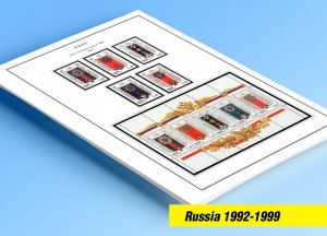 COLOR PRINTED RUSSIA 1992-1999 STAMP ALBUM PAGES (146 illustrated pages)