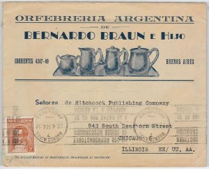 45560 - ARGENTINA -  POSTAL HISTORY - ADVERTISING Cover to USA 1944 AGRICOLTURE