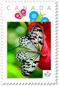 BUTTERFLY = White = Personalized Picture Postage stamp Canada 2018 [p18-07s16]
