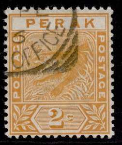 MALAYSIA - Perak QV SG63, 2c orange, FINE USED. Cat £14.