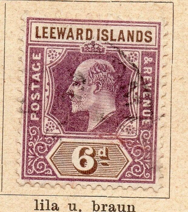 Leeward Islands 1902 Early Issue Fine Used 6d. NW-11905
