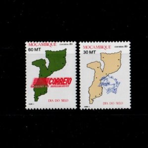 Mozambique 1989 - Stamp Day - Set of 2 Stamps - Scott #1108-1109 - MNH