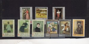 FINLAND 1973-1976 PAINTINGS SET OF 9 STAMPS MNH