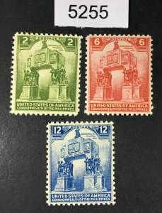 PHILIPPINES US STAMPS # 452-454 MINT OG NH CAT. $ LOT #5255