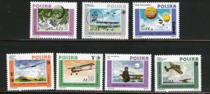 Poland Scott 2643-49 MNH** 1984 Aviation set 