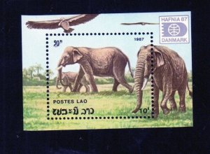 LAOS #812 1987 HAFNIA '87, ELEPHANT MINT VF NH O.G S/S